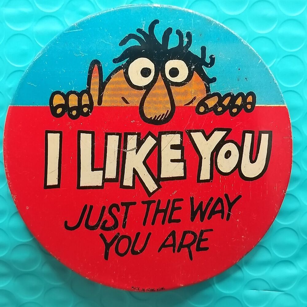 I Like You Just The Way You Are Vintage Pin Button Pinback